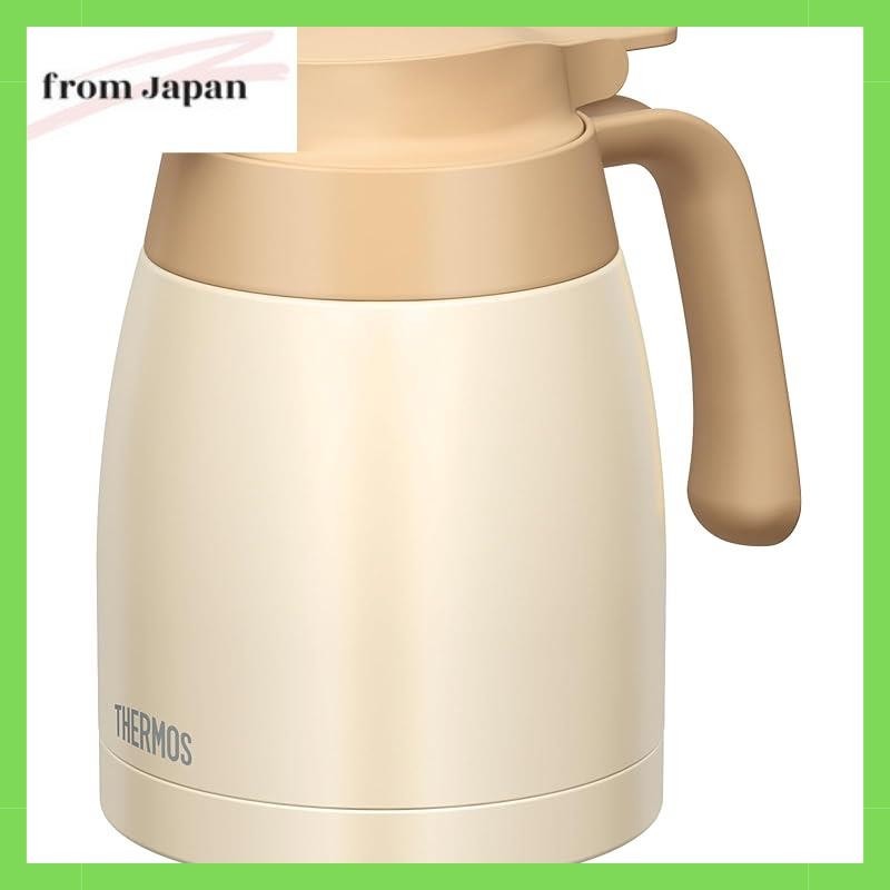 Thermos Stainless Steel Pot 1L Cream White Thermos Table-top Pot Vacuum Flask Structure Keeps Food W