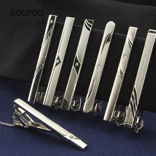 GOUPDO Kẹp cà vạt, Kẹp cà vạt bạc mô hình học, Kẹp cà vạt sắt phong cách kinh doanh tối giản cho nam