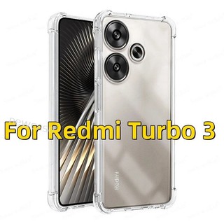 Ốp Silicon Trong Suốt Trong Suốt Cho Xiaomi Redmi Turbo 3 5G 2024 Turbo3 RedmiTurbo3 Vỏ Mềm TPU Chống Sốc Thời Trang Đơn Giản Túi Khí Bên Thẳng Chống Rơi Vỏ Điện Thoại