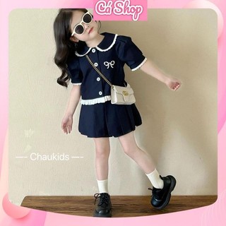 Set học sinh tiểu thư CS111 kèm chân váy cho bé gái
