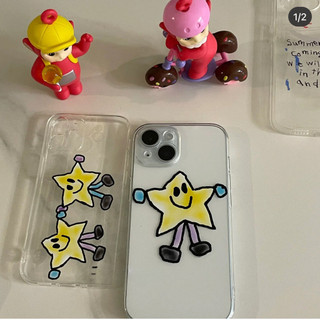 Ốp điện thoại Starman dễ thương Thích hợp cho Apple 15 / 14 / 13promax 12 / 11p Bao gồm tất cả xr / xsmax Vỏ mềm 7p Vỏ điện thoại trong suốt