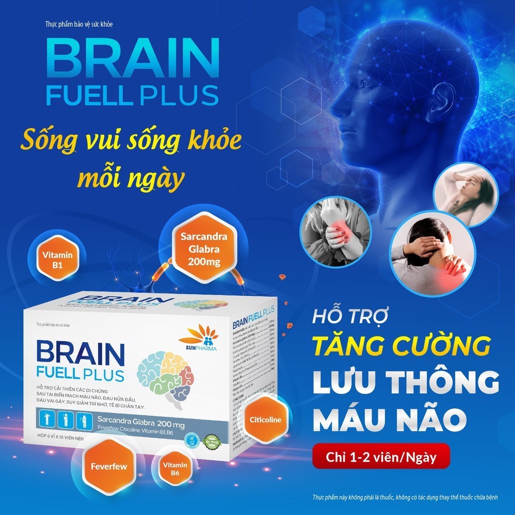 Hoạt huyết dưỡng não Brain Fuell Plus - Hỗ trợ hoạt huyết, tăng cường tuần hoàn, giảm đau đầu chóng 