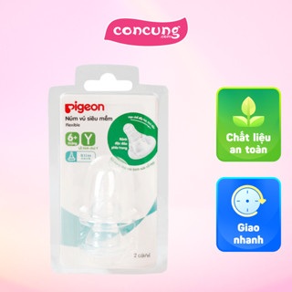 Núm vú thay bình sữa cổ hẹp Pigeon Y-cut 6M+ (2 cái)