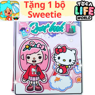 Học liệu bóc dán thông minh, búp bê bằng giấy ngôi nhà búp bê thủ công tocaboca hello kity đồ chơi trẻ em tự làm h19
