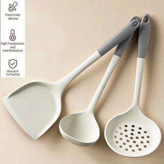 Nồi chống dính silicone phong cách Trung Quốc nồi chống dính đặc biệt thìa thìa chống chịu nhiệt độ cao rò rỉ bộ nấu ăn cấp thực phẩm