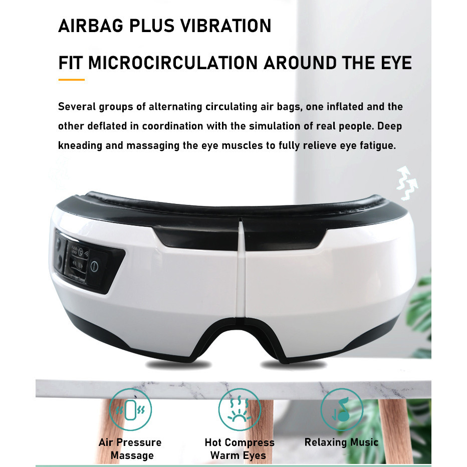 Thiết Bị Massage Mắt Sạc Thiết Bị Massage Mắt Áp Lực Không Khí Nóng Áp Dụng Bluetooth Bảo Vệ Mắt Kính Massage Thông Minh