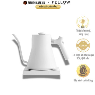Ấm rót nước điện fellow stagg ekg 0.9l matte white - stagg ekg eu, 220v, f plug, thương hiệu mỹ, cà phê.