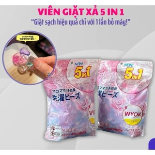 Túi 50 Viên Giặt Thơm Quần Áo 5IN1, Giặt Sạch, Khử Khuẩn tới 99%, Lưu Hương 72 Giờ