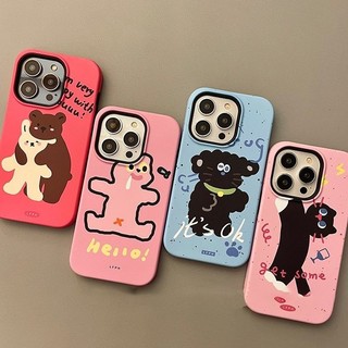 Ốp Điện Thoại Động Vật Mực Bắn 2 Lớp Tương Thích iPhone11 12 13 14 15 12Promax 13Promax 14plus 14Promax X XS XR Ốp Lưng KDC1