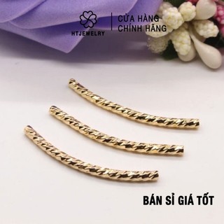 Charm ống cong dạng xoắn hợp kim cao cấp htjewelry pl032