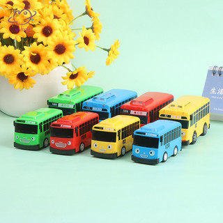 Hftoy 4 chiếc tayo xe buýt nhỏ hoạt hình kéo lại xe bộ đồ chơi trẻ em quà tặng giáo dục ~