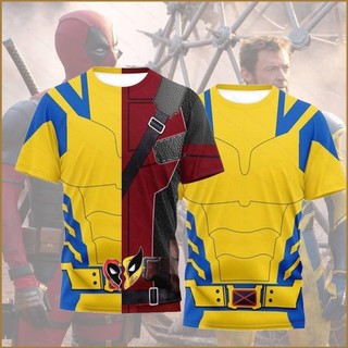 Sta5 Deadpool Wolverine Cosplay vải 3D mùa hè Áo thun ngắn tay Anime