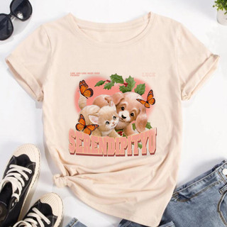 Áo thun mèo nữ harajuku manga top nữ y2k quần áo truyện tranh