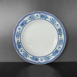 Đĩa đựng đồ ăn, đĩa sứ,đĩa cạn ck bông xanh 0010 đủ size men sứ trắng, dày dặn mta_mart2