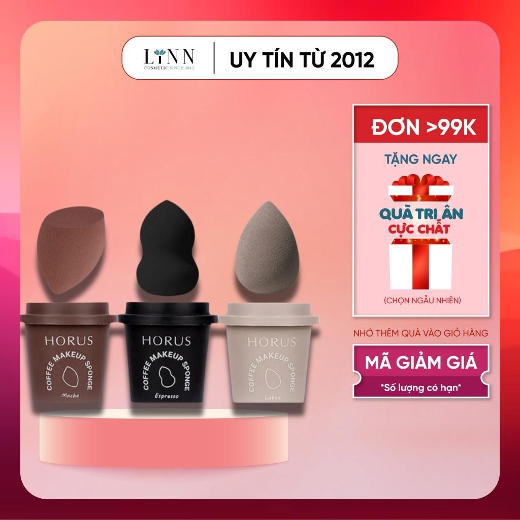 Mút trang điểm Horus Coffee Make Up Sponge - Bông trang điểm cà phê Horus chính hãng cao cấp