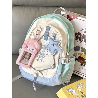 Ba lô dễ thương phong cách preppy học sinh phiên bản hàn quốc ba lô nhẹ nữ đi học ngọt ngào khâu ba lô fsqs