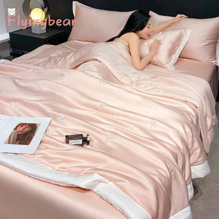 Flyingbear Ice silk mùa hè mát mẻ chăn bông điều hòa bốn mảnh có thể giặt đơn mùa hè chăn ngủ khỏa thân