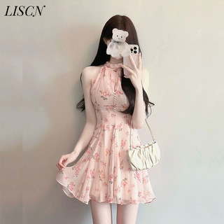 LISCN váy Đầm váy nữ body đầm Minimalist Thể thao Đơn giản Vintage WLQ2460P8V 27Z240703