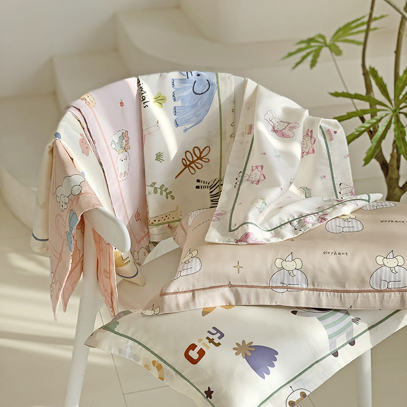 Tencel in hoạt hình cho trẻ em Vỏ gối Cảm ứng lạnh thường ngày và mịn màng Chất lượng cao Vỏ gối Tencel Vỏ gối lụa băng | BigBuy360 - bigbuy360.vn