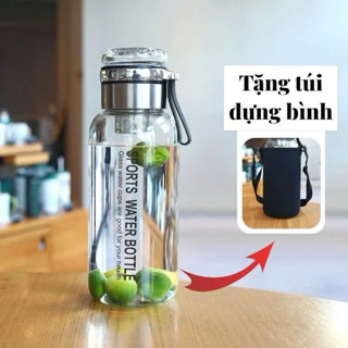 Bình đựng nước Thủy Tinh Chịu Nhiệt Chia Vạch Kèm Túi Đựng Dung Tích 750ml-1500ml