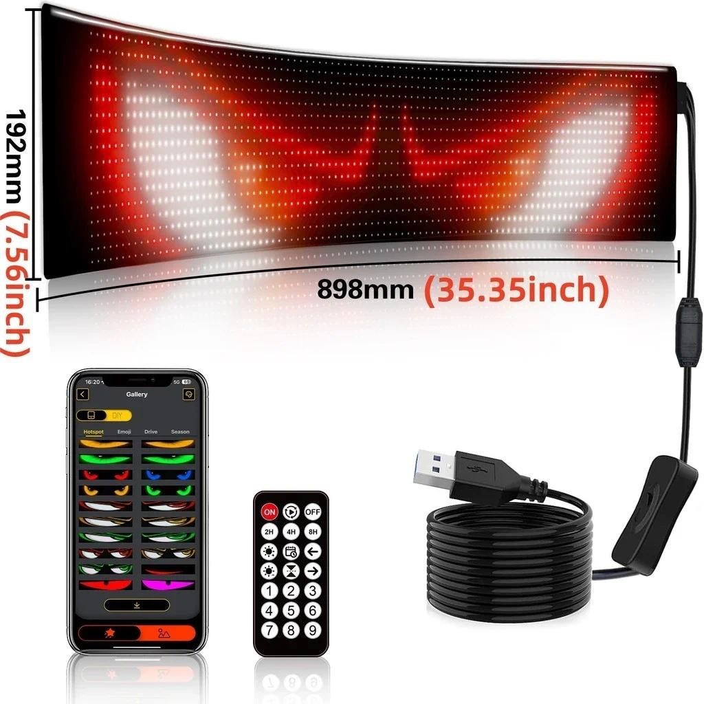 Devil 's Eyes LED Matrix Pixel Panel Màn hình kính chắn gió ô tô Ứng dụng cắm USB Điều khiển DIY Lin