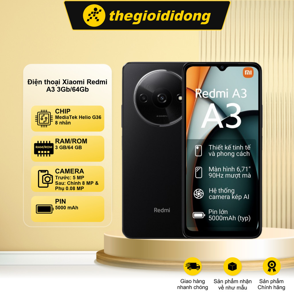 Điện thoại XIAOMI Redmi A3 (3GB/64GB)