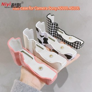  Túi đựng máy ảnh bằng da chất lượng cao Sony A5100 có dây đeo vai cho vỏ nửa Sony A5000 A5100 