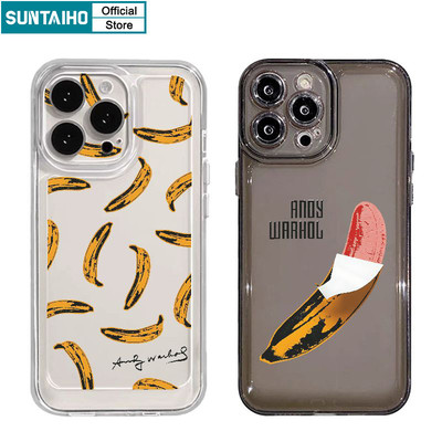 Suntaiho Thẩm Mỹ Độc Đáo Họa Tiết Chuối Ốp lưng Iphone 16 15 14 13 12 11 Pro Max IP 7 8 Plus Iphon X Xs XR Xs Max TPU Mềm Cao Cấp Chống Sốc Ốp Lưng