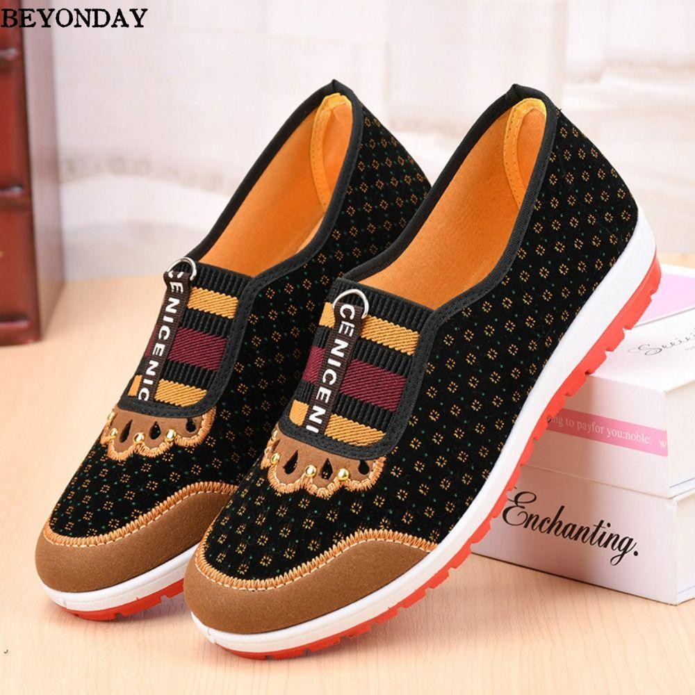 Giày Vải BEYONDAY, Giày Vải Bắc Kinh Cũ Cũ Cũ, Miệng Tròn Thoáng Khí Giày Đế Bằng Thường Ngày Xuân Thu