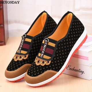 Giày Vải BEYONDAY, Giày Vải Bắc Kinh Cũ Cũ Cũ, Miệng Tròn Thoáng Khí Giày Đế Bằng Thường Ngày Xuân Thu