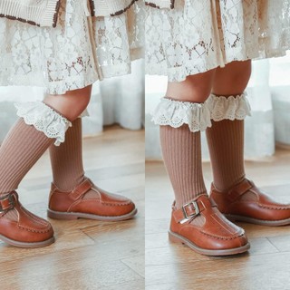 Tất bé gái trẻ sơ sinh frilly bé gái đầu gối cao tất sơ sinh đùi ren ruffle tất dài