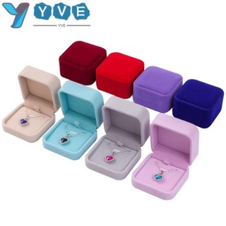 Hộp đựng trang sức YVE, Vòng cổ thuyết trình Mặt dây chuyền Hộp trưng bày bằng nhựa, Vòng cổ hộp quà màu trơn nhung