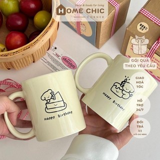  Cốc sứ tráng men Happy Birth, họa tiết siêu đáng yêu và ý nghĩa | Home Chic Corner