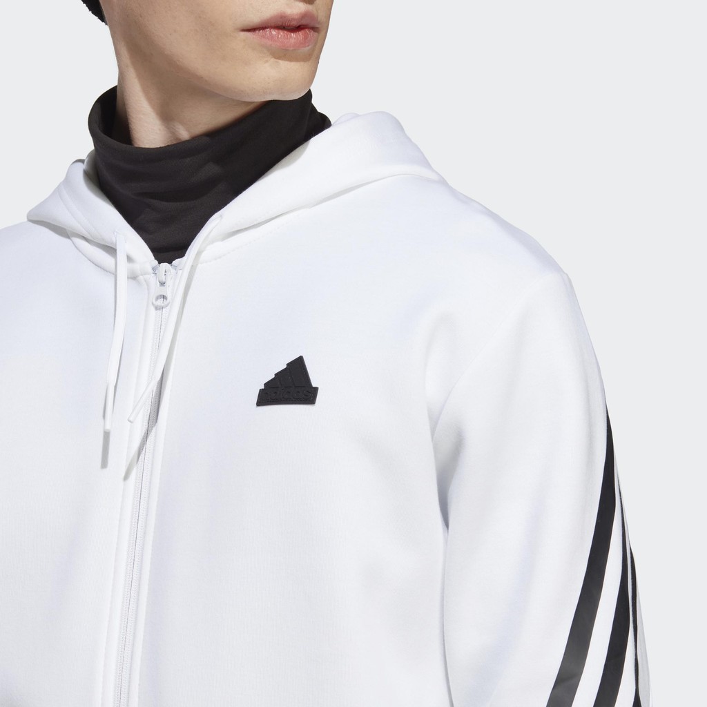 Adidas Phong cách sống Áo Hoodie Khóa Kéo 3 Sọc Future Icons Nam trắng IC8258