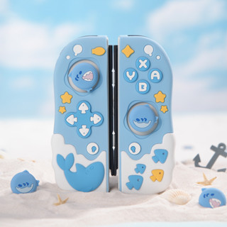  Ốp bảo vệ silicon theo chủ đề cá mập Geekshare Vỏ silicon Joycon cho Nintendo Switch và Switch OLED 