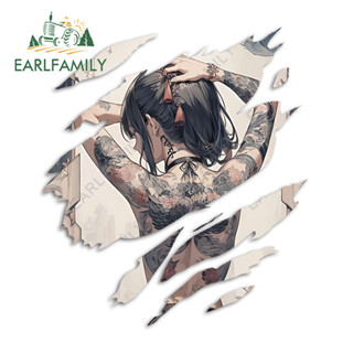 Earlfamily 13cm Nhật Bản Tatto Girl Xé Xe Miếng Dán Thời Trang Nghệ Thuật Tắc Xước Máy Tính Chủ PVC Kem Chống Nắng Decal Đồ Họa Vui Nhộn