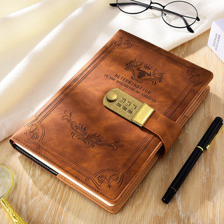 A5 sổ mật khẩu retro sổ nhật ký hoạt hình sổ tay vân tay sổ tay văn phòng học sinh dễ thương khóa mật khẩu nữ sinh