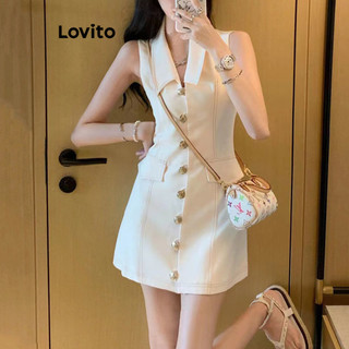 Lovito Đầm giả có nút phía trước thanh lịch dành cho nữ LNE43537
