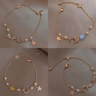 Vòng tay nữ mặt trăng và ngôi sao xinh đẹp Vòng tay nhỏ thời trang