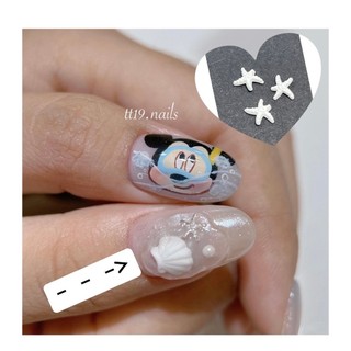 Túi 10 charm sao biển sò nail mùa hè