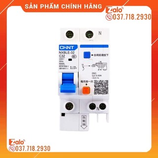 Cầu dao chống giật RCBO 1P+N mã NXBLE, CB chống rò điện CHINT chính hãng, CB chống giật 2P
