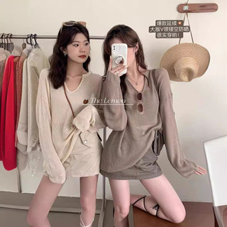 Phong cách Hàn Quốc!Chạy Tập Lười Rời Thường Ngày Rỗng Chống Nắng Áo Nữ Mùa Hè Mỏng Phong Cách Đi Biển Kỳ Nghỉ Phong Cách Đan
