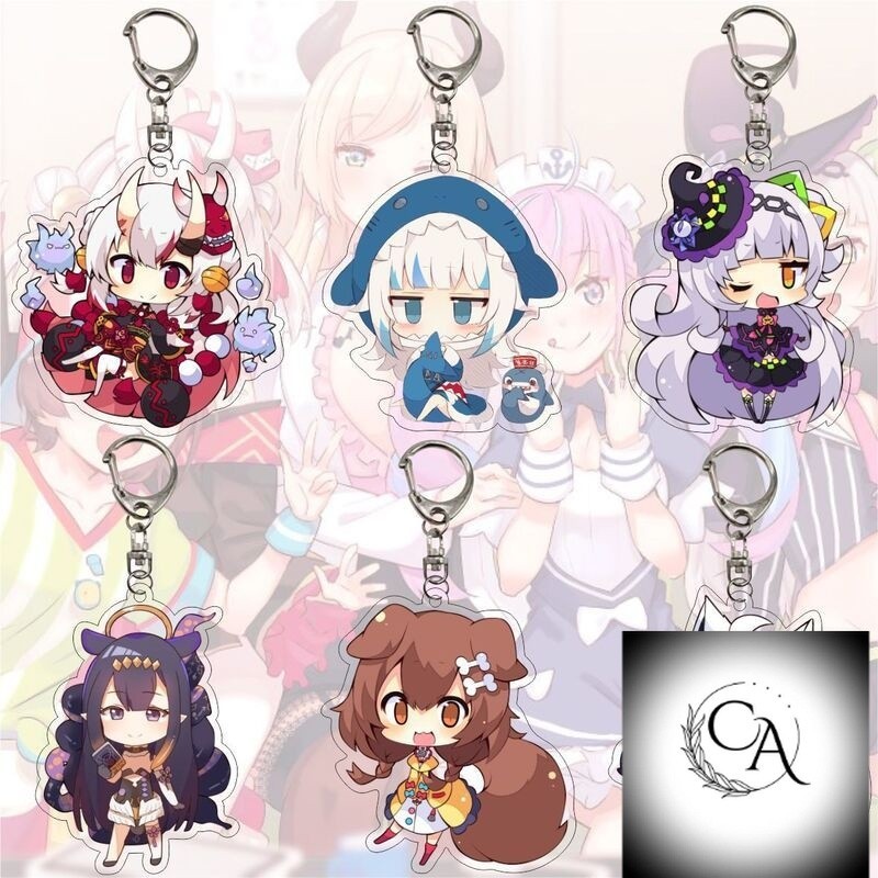 Móc khóa hình nhân vật anime Hololive Vtuber Gawr Gura Mori Usada Fubuki Suisei