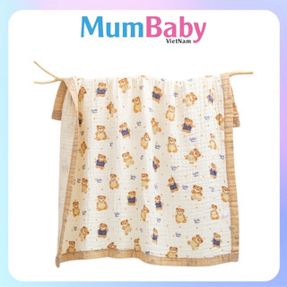 Khăn Xô Tắm Cho Bé Đa Năng 6 Lớp Bermy Muslin Kích Thước 110x110cm Kháng Khuẩn Cao Cấp Không Làm Kích Ứng Da Bé MumBaby