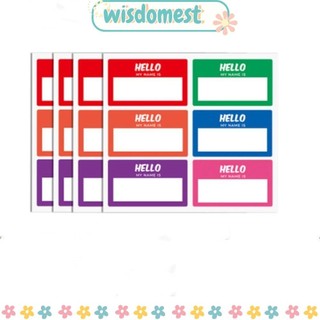 Wisdomest name tags, đầy màu sắc hello my name is my name is stickers, 10 tờ 6 màu hình chữ nhật self-adhesive name tag stickers cuộc họp
