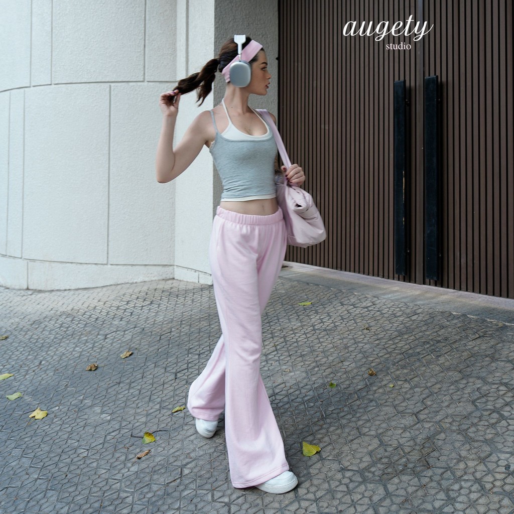 Quần Dài Nỉ Ống Loe Form Rộng Cạp Trễ Augety Studio, HAZEL Sweatpants