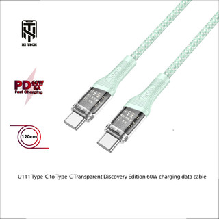  Cáp sạc 60W Hoco U111 Type-C to Type-C dây dù chống rối dài 1.2M cho tất cả các dòng Android như samsung oppo,vivo... 