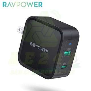 Cốc sạc ravpower 65w gan tech sạc tường qc pd 2 cổng - công nghệ gan sạc nhanh