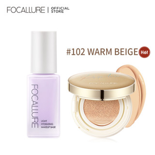 Bộ trang điểm mặt FOCALLURE 2 chiếc Kem lót dưỡng ẩm làm sáng da + Kem nền đệm BB giảm lỗ chân lông