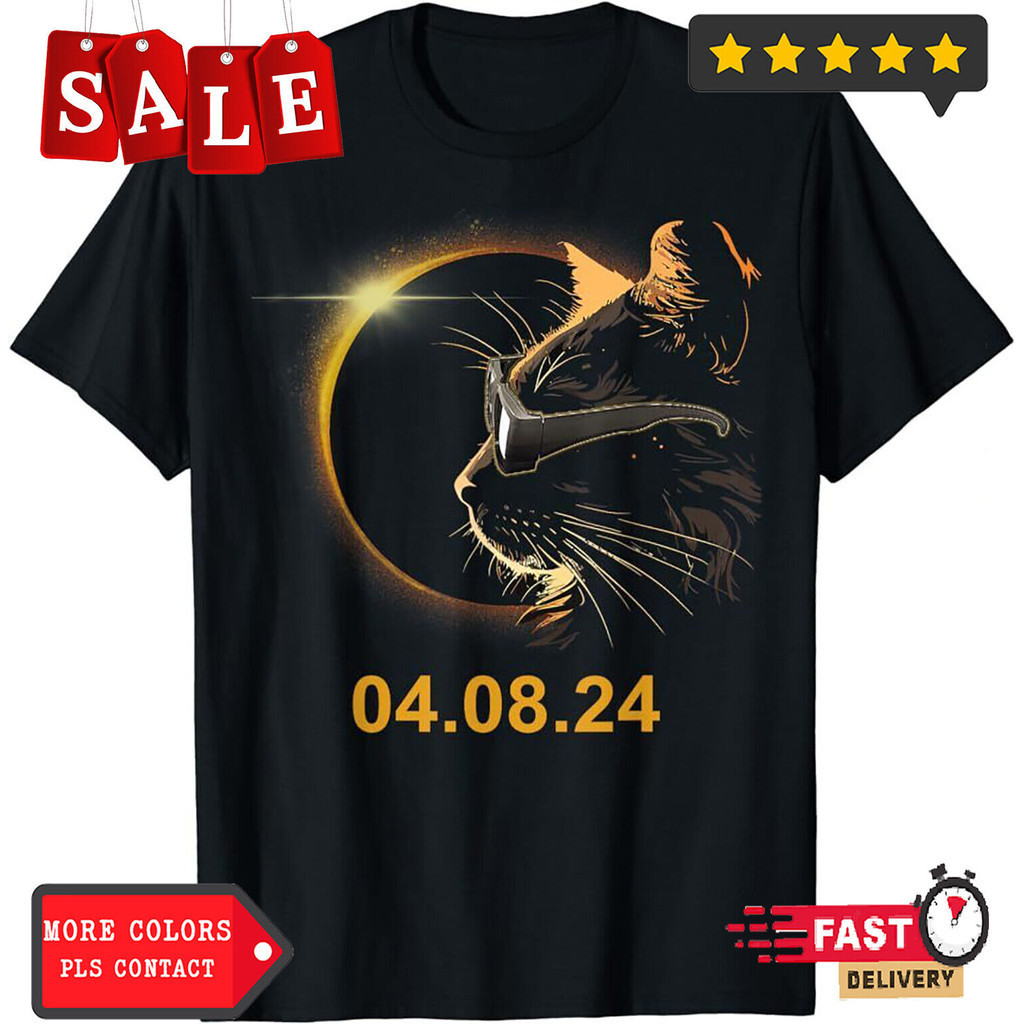 Solar Eclipse Cat Solar Eclipse Glass Cat Sun Áo thun toàn diện